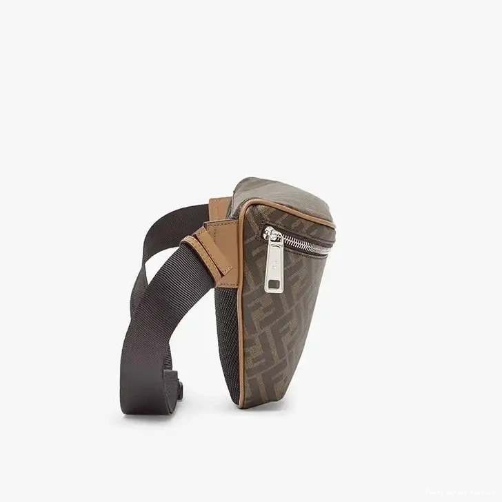 Affordable HOT Fabric Brown Belt FF In Black Fendi Bag Motif 0606